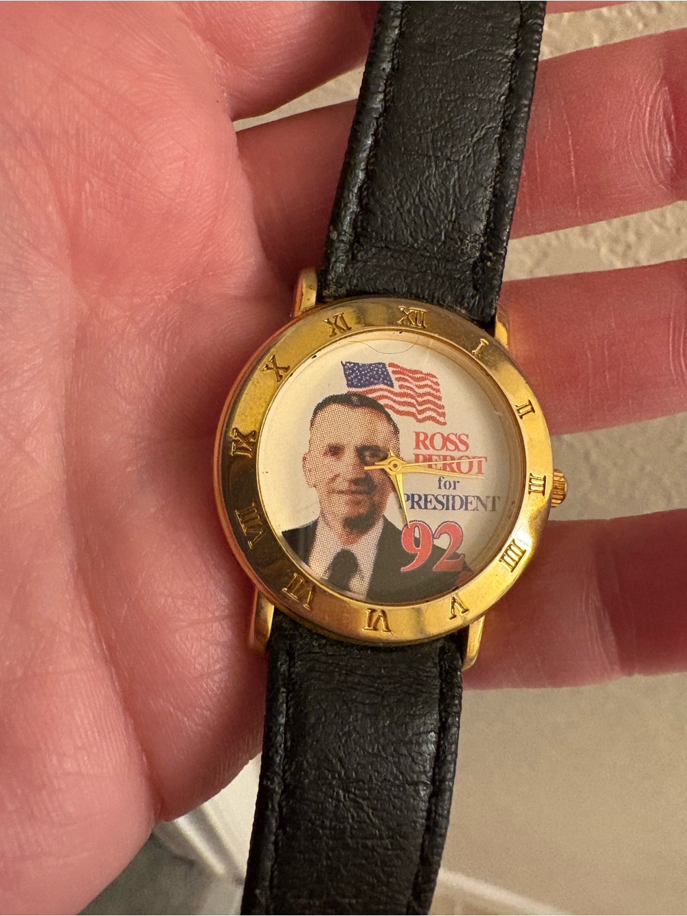 Ross Perot 1992 American Presidential Campaign Gold Tone Watch
